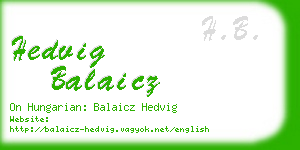 hedvig balaicz business card